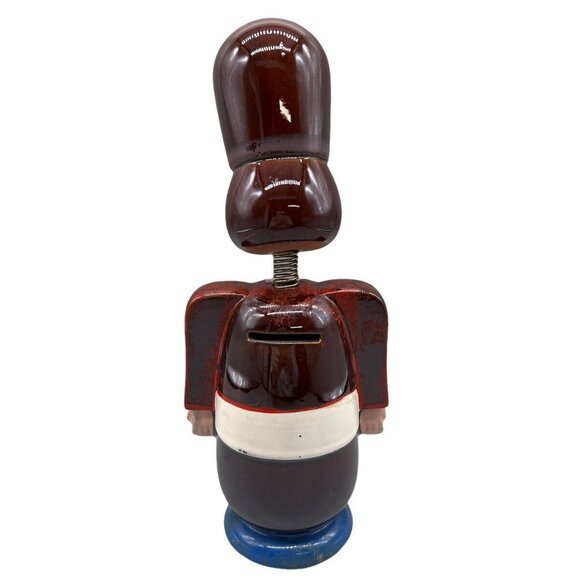 Antique Soldier Bobblehead Bank With Red Nose & Spring Neck - Picture 5 of 10